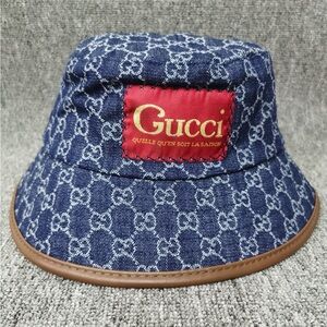 Gucci Blue Denim Monogram Hat